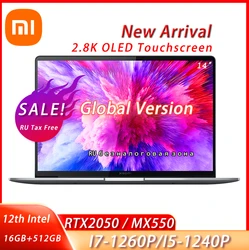 Nuovo Xiaomi Book 14 2022 Laptop i7-1260P / i5-1240P RTX2050 /MX550/ Iris Xe Graphics 14 pollici OLED 2.8K Touch Screen Notebook PC