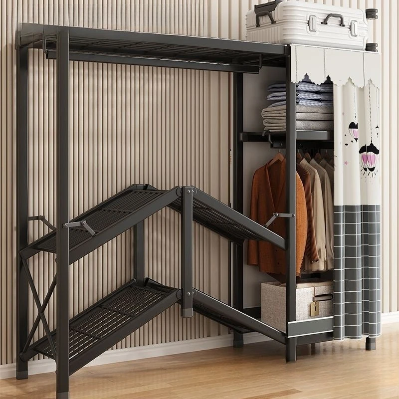 

Folding simple wardrobe household bedroom installation-free cloth wardrobe small apartment full steel frame strong and durable