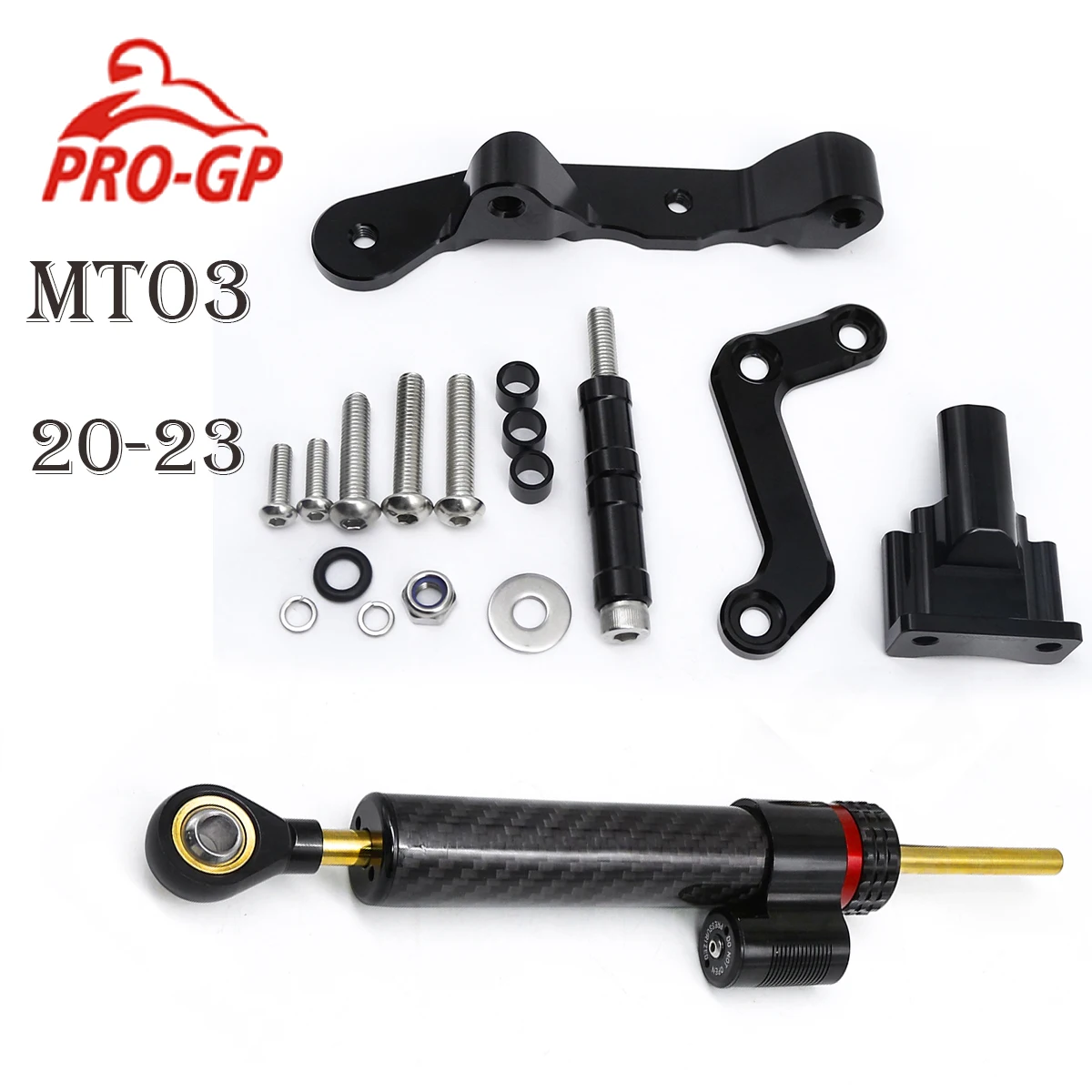 For Yamaha MT03 2020-2024 Carbon Aluminum Motorcycle Steering Damper Stabilize Bracket Mounting Kit