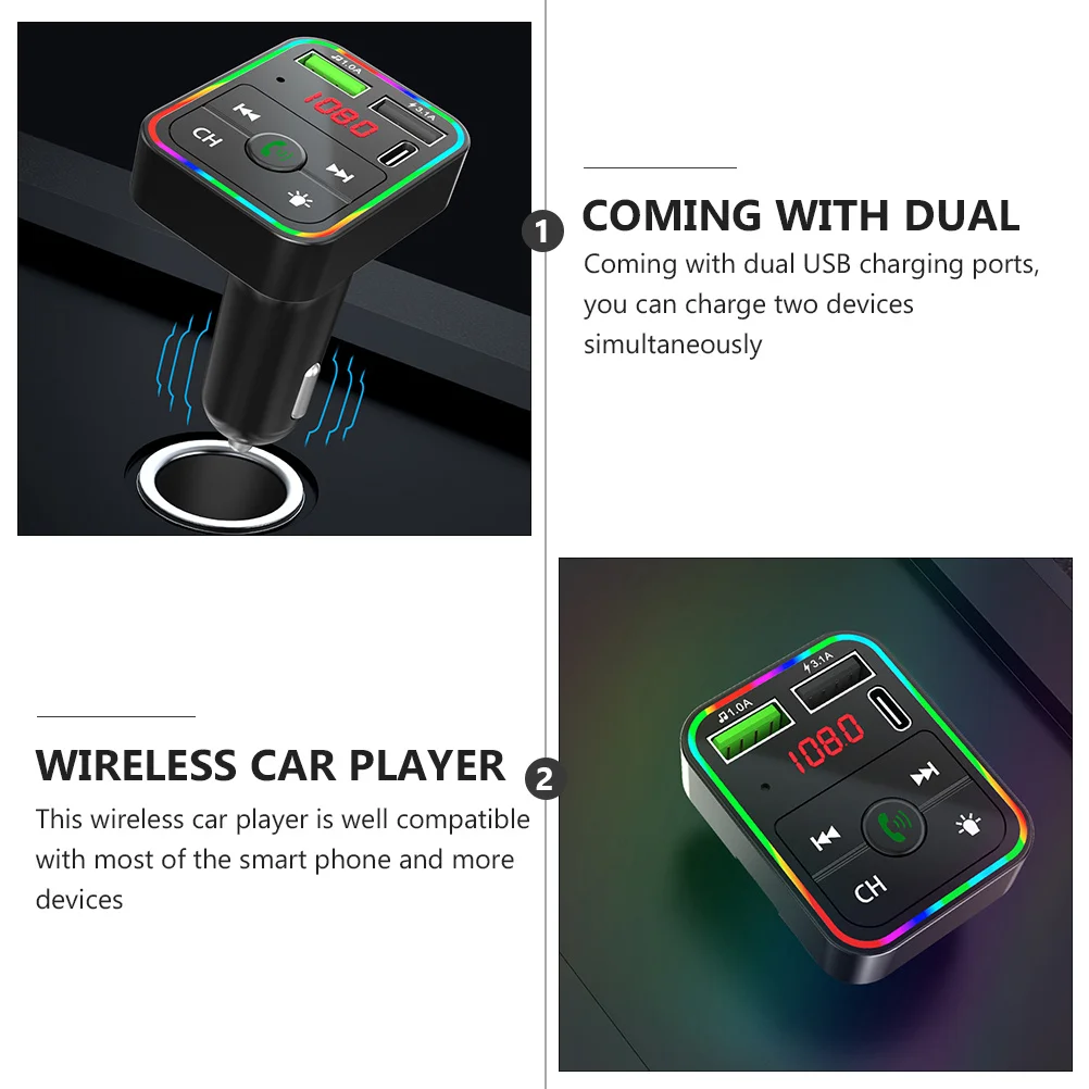 

MP3 Wireless Car Radio Transmitter Adapter with Dual USB Ports for Phone Stable Connection Fast Charging