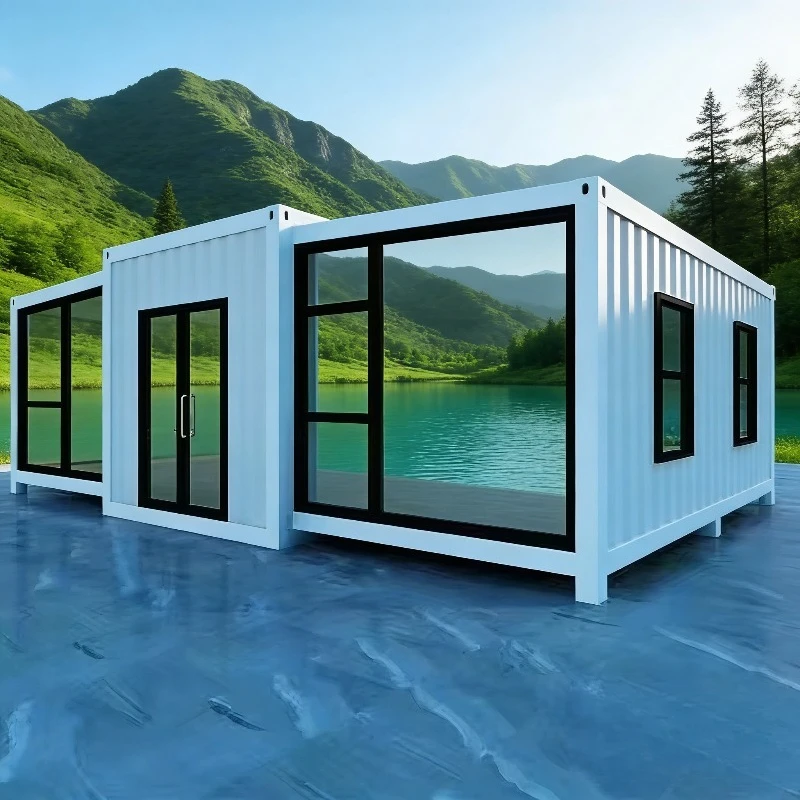40ft Foldable Prefab Modular Houses Mobile Expandable Container Homes With Tiny Home Shower Cabin Prefabricated House