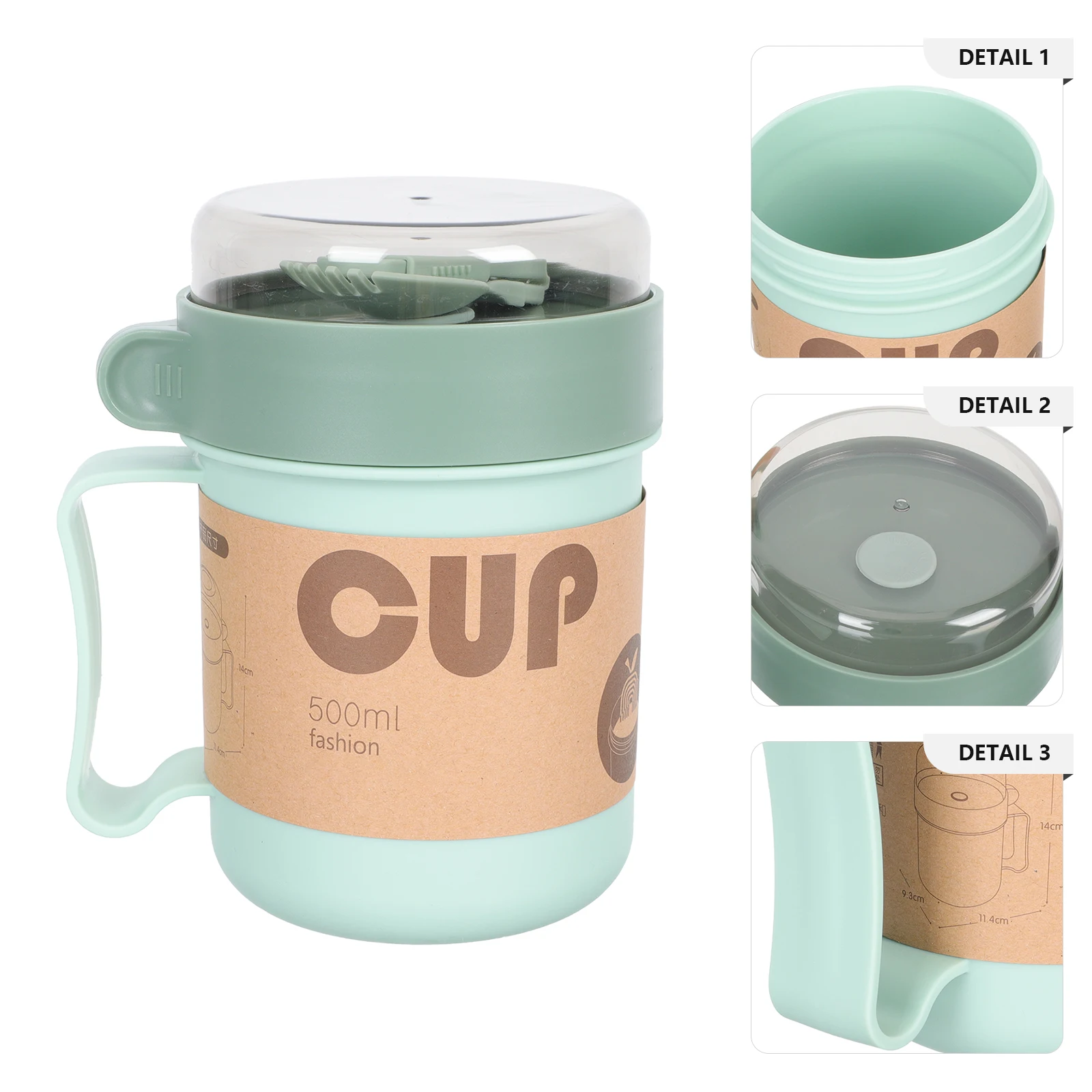 

Milk Cup with Lid Material Easy Clean Wear Resistant Anti Slip Bottom Portable Insulation Breakfast Cup Household Soup