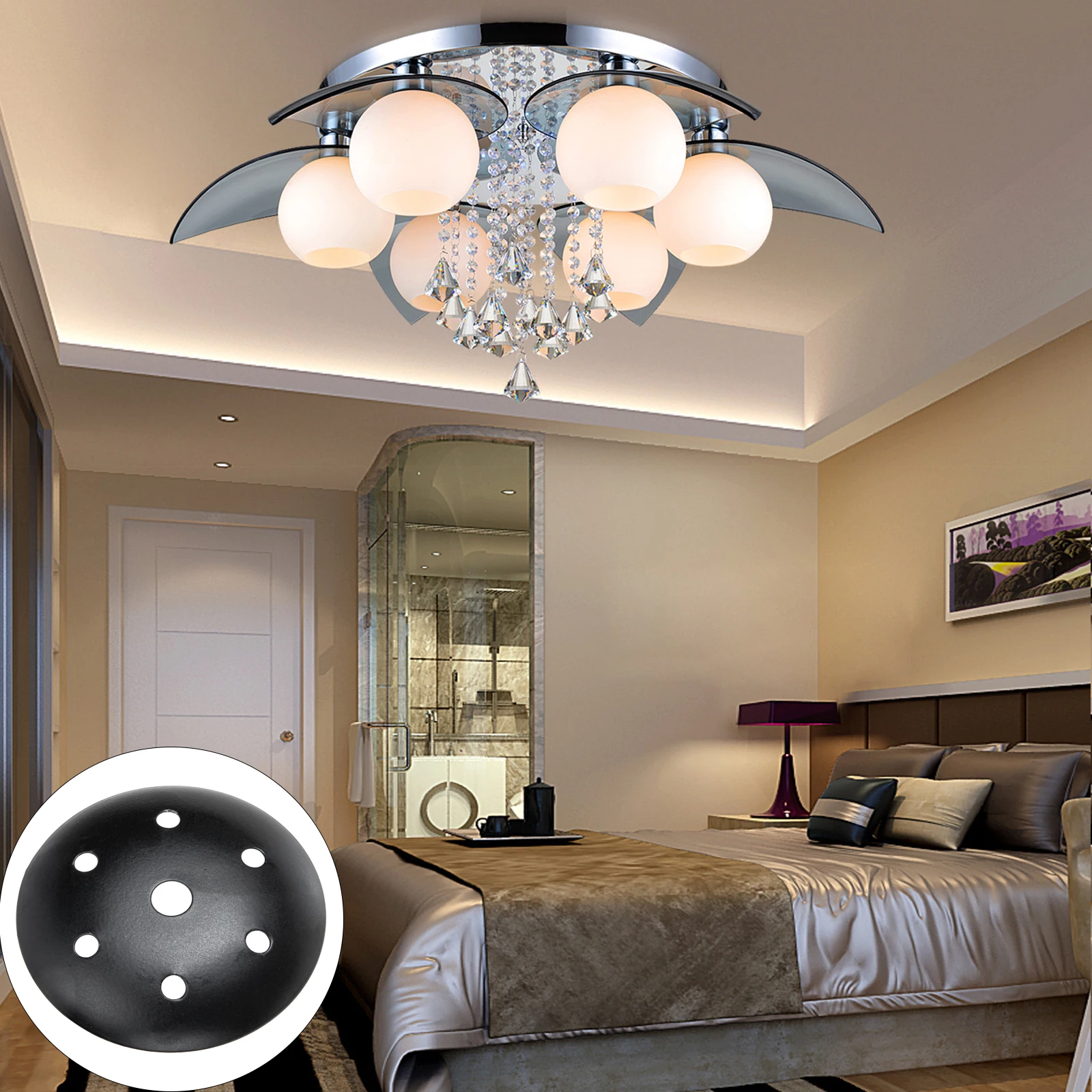 

4pcs Iron Lamp Base for Ceiling Light Desk Accessory Ch Plate Pendant Smooth Reliable Easy Bedroom Office Table Lighting