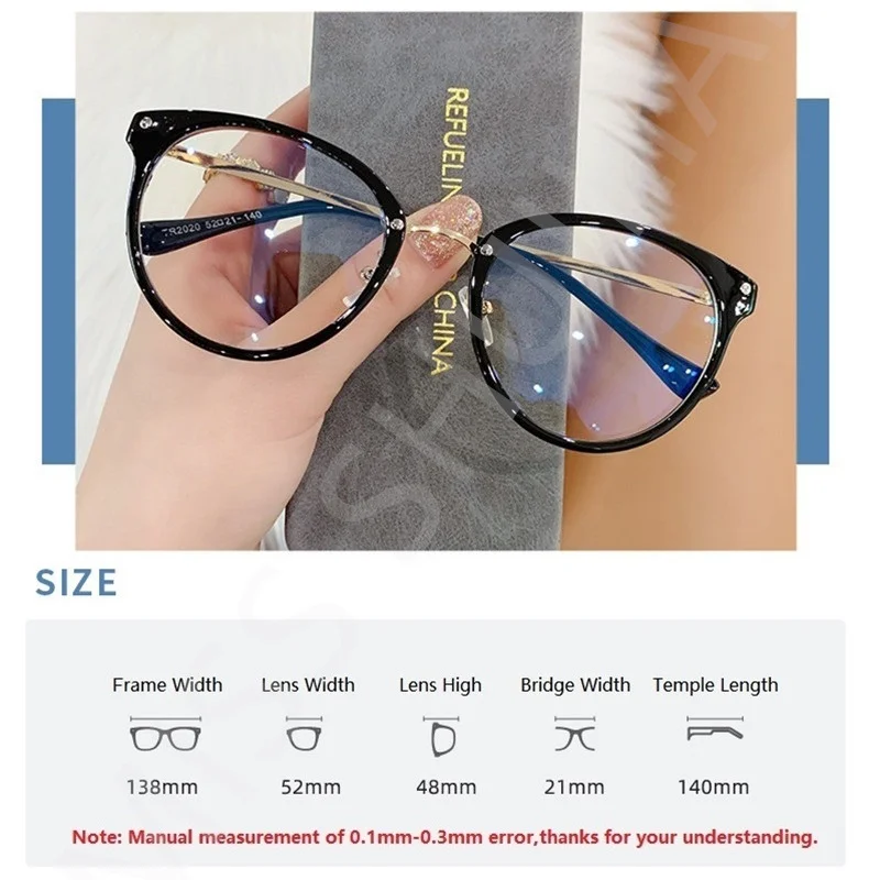 New Round Trendy Unisex Anti-radiation Spectacle Frames Women Vintage Style Men Popular Metal Clear Lens Anti-blue Glasses Frame