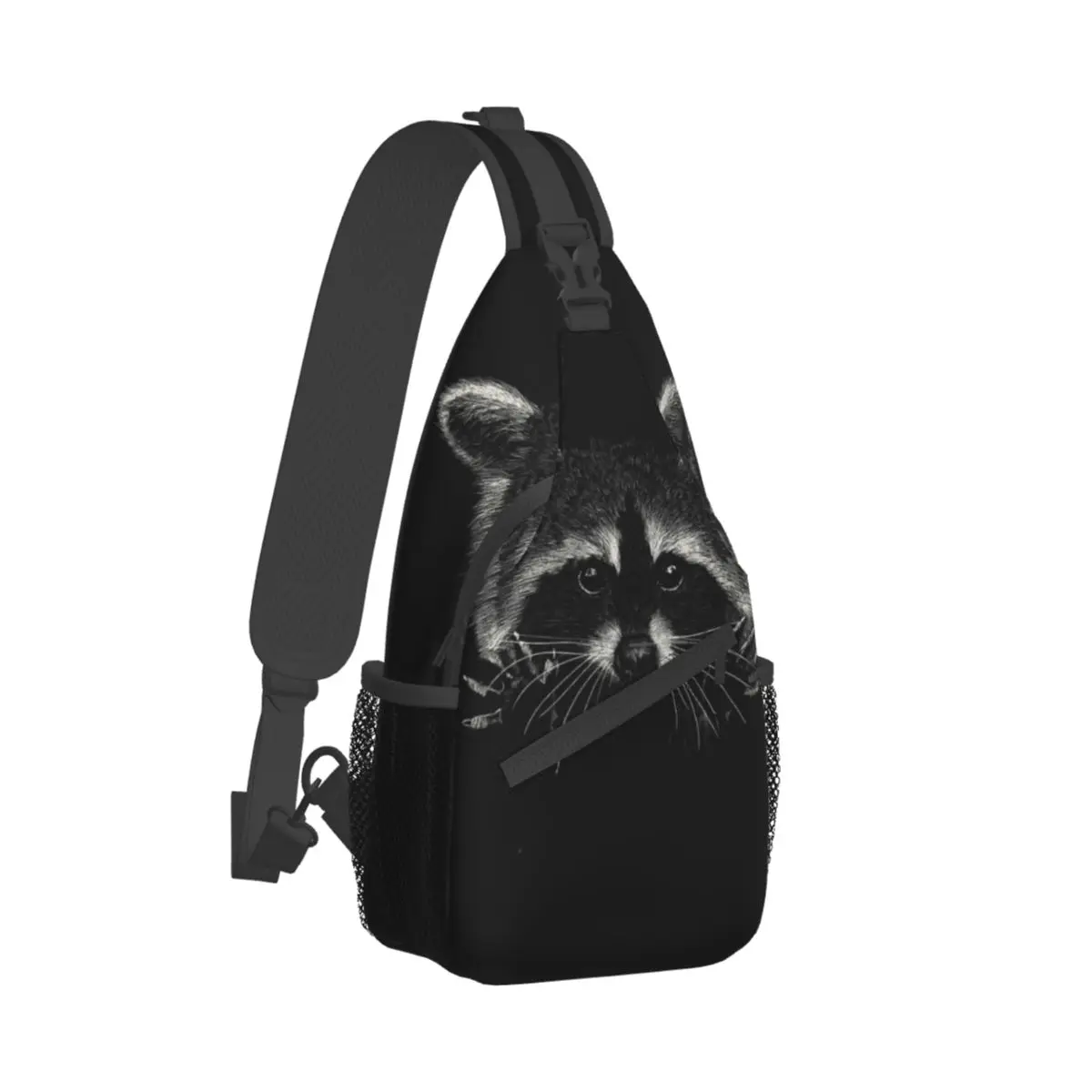 

Raccoon Raccoons Crossbody Bag Sports Black Chest Bag Unisex Women Man Fashion Shoulder Backpacks Travel