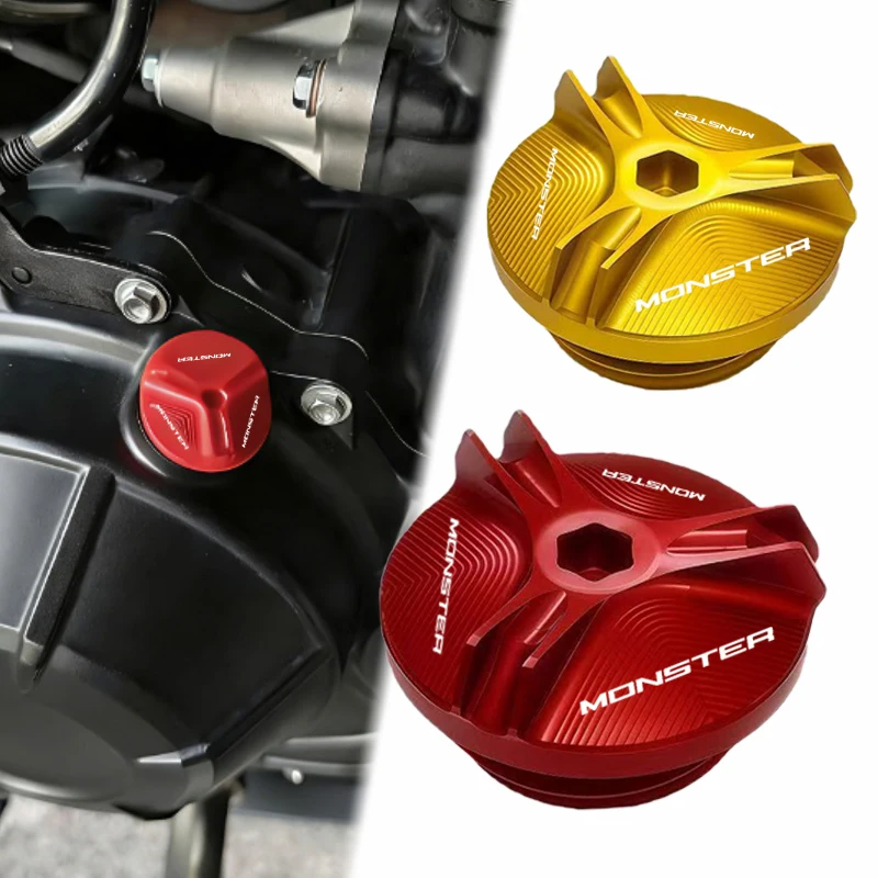 Tapones de protección para la tapa del depósito de aceite del motor y el depósito de combustible para Ducati Monster 937 950 SP Monster 821 1200 S 696 795 797