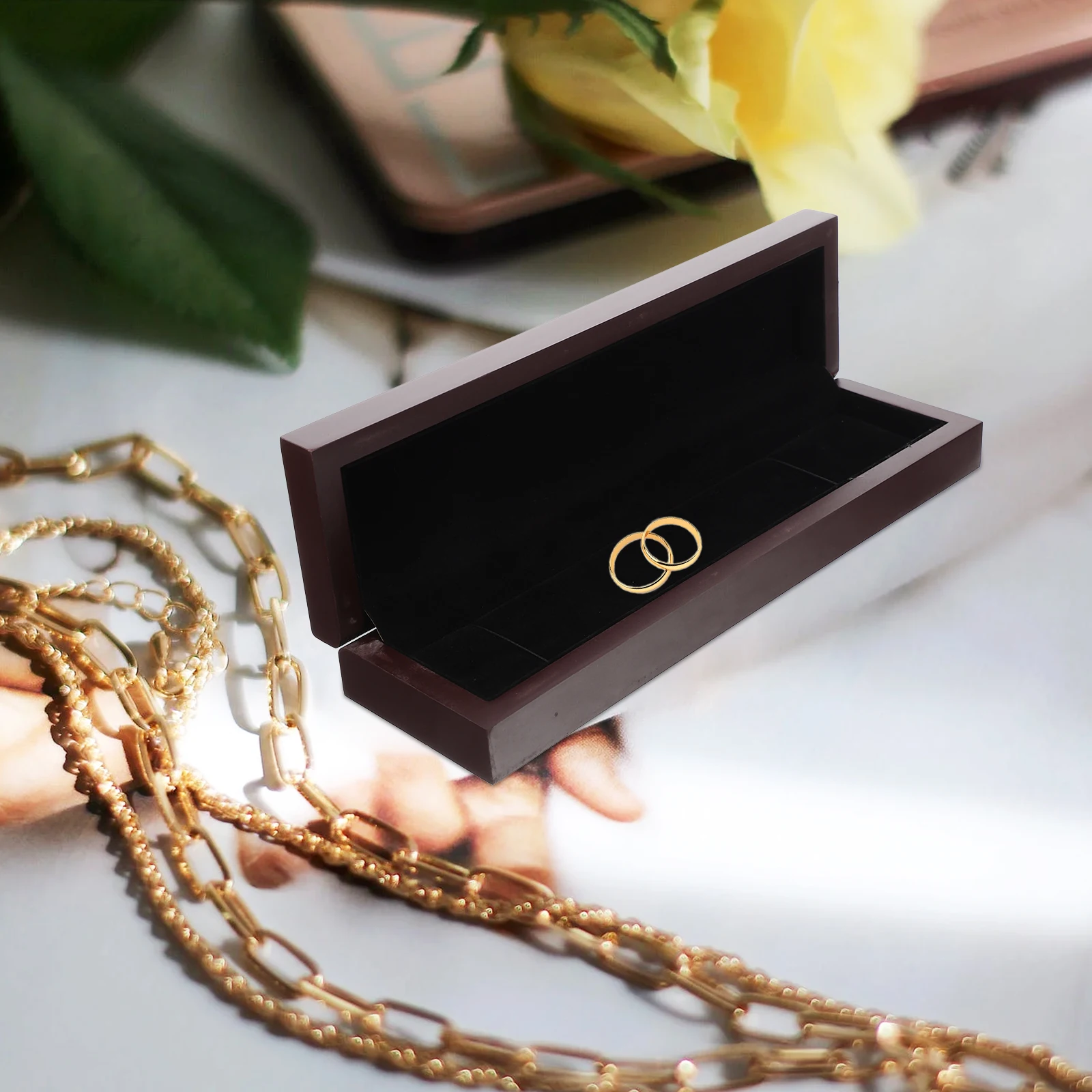 

Wooden Necklace Box Vintage Storage ganizer for Rings Earrings Jewelry Dust Protection White Travel Multiple Pieces