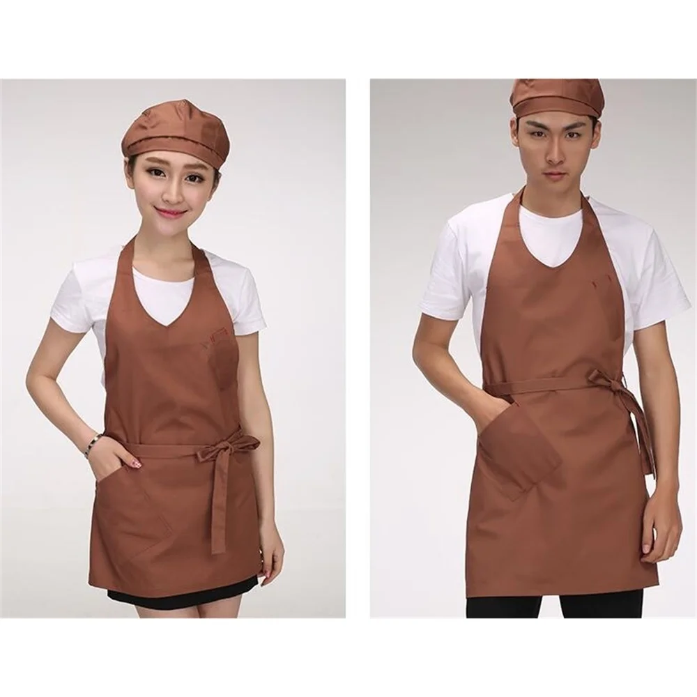 Korean Apron Version Custom Logo Fashion Coffee Shop Milk Tea Kitchen Men's Cotton Waitress Waiter Man Woman Overalls