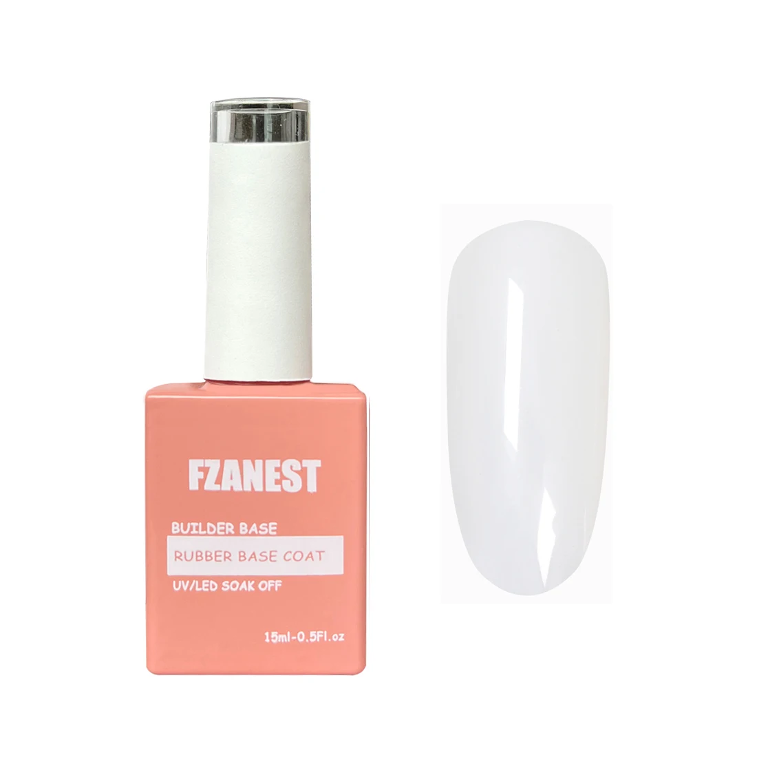 FZANEST Rubber Base Coat Transparent Rubber Base Nail Strengthener Gel Nude Base Color nails Quick Extension Gel Soak Off UV Gel