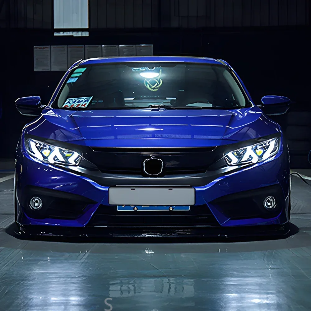 For Honda Civic X 10th Generation 2016-2021 Automatic Headlights LED Front Headlight Assembly Upgrade Lamborghini Projector Lens