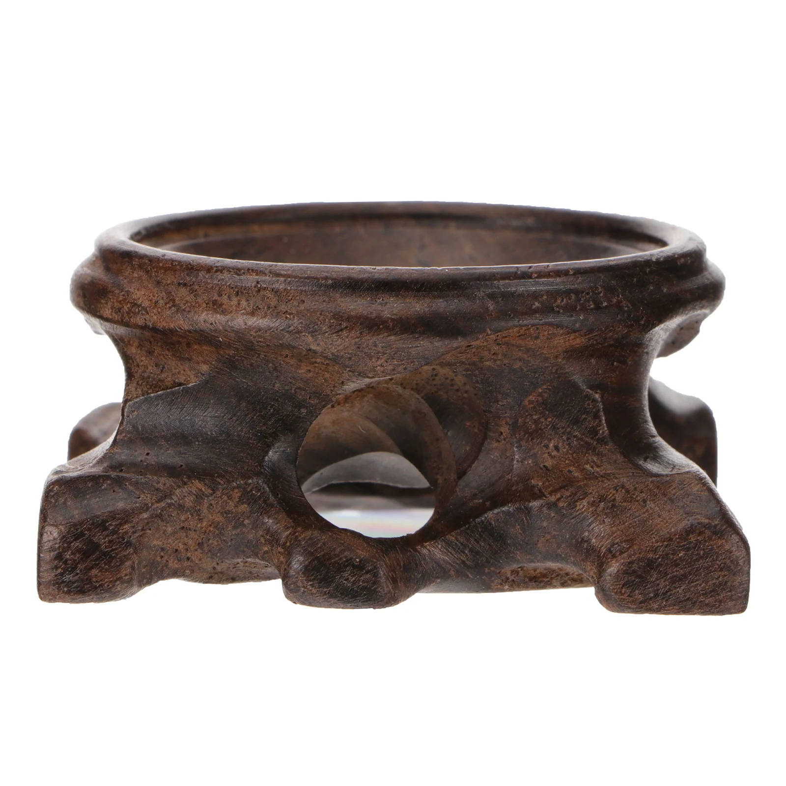 

Wood Carving Base Crystal Ball Stand Wooden Holder Tray Decor Monitor Display Pedestal