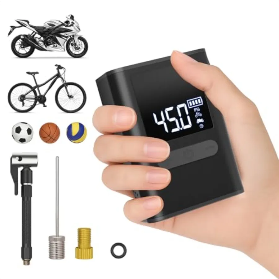 

Portable Mini Electric Bike Pump with Gauge High Prure Fast Iation for Bicycle Motorcycle Tires Presta Vae Tiny Air Pump for Ro