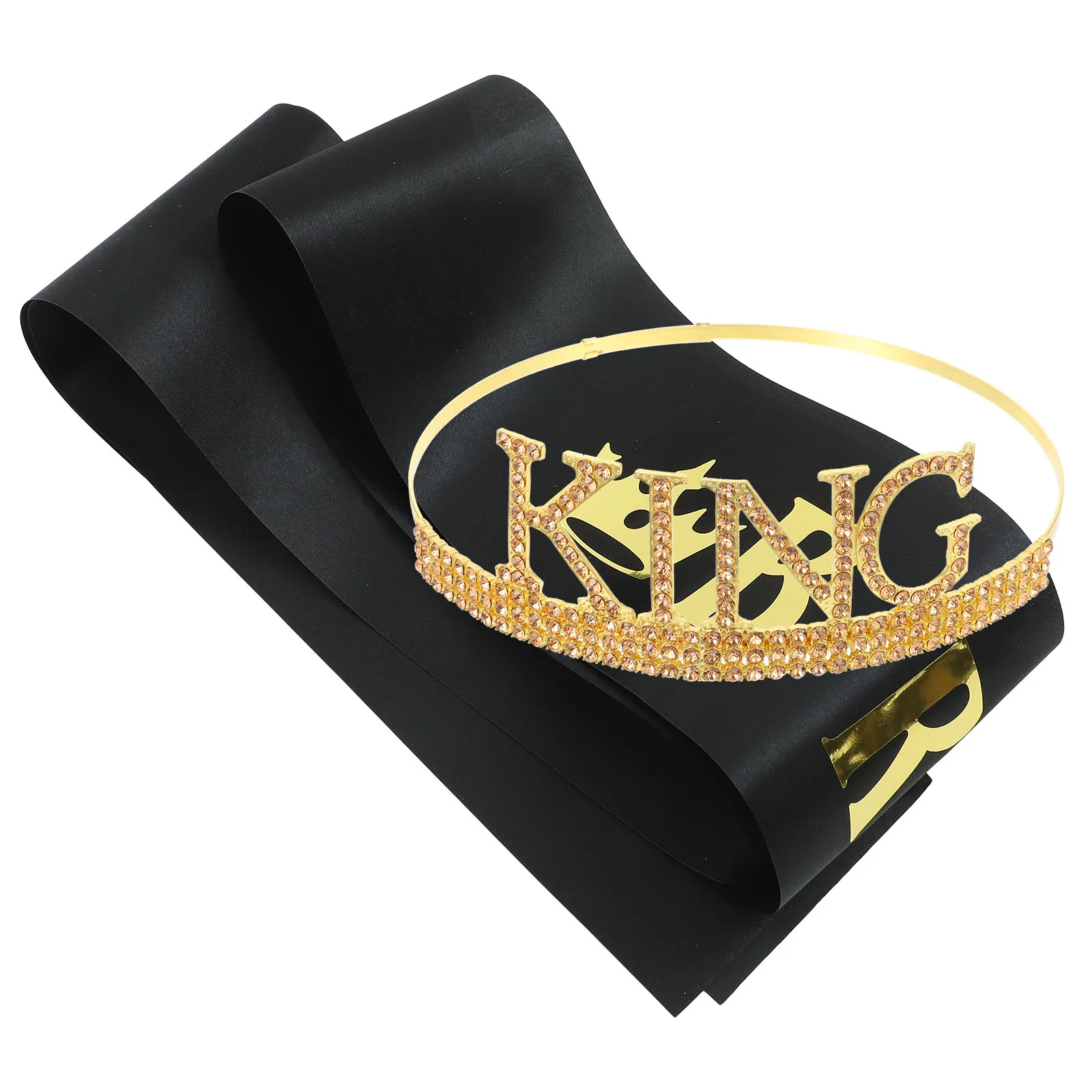 

1 set Birthday King Set Men'S Party Decoration Gift Accessories Crown Sash Set Birthday Party Supplies Decorative Crown Sash