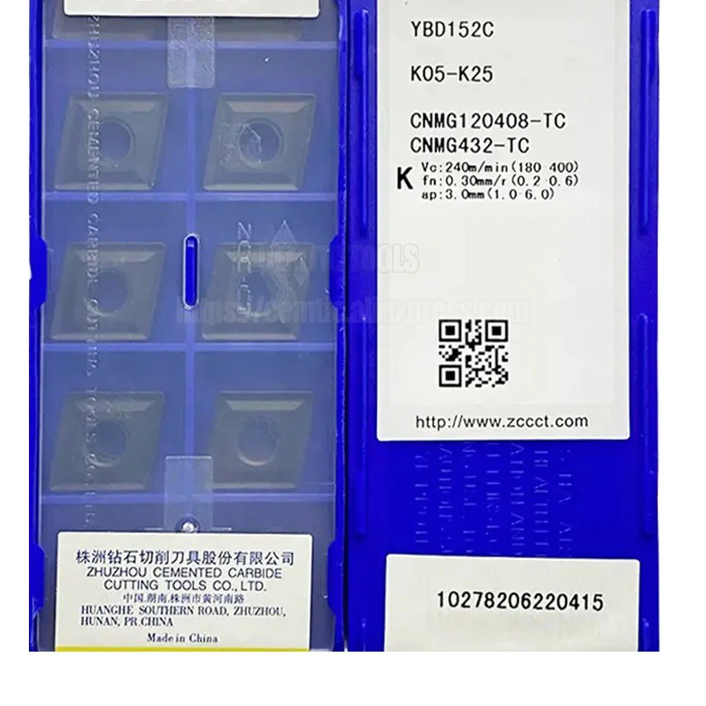 CNMG 432-TC Original ZCC Carbide Inserts Turning tools for machining cast iron CNMG120408-TC YBD152C YB7315