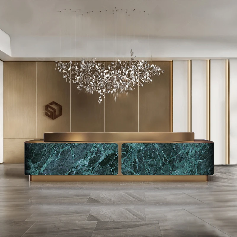 Clinic Green Reception Desks Checkout Design Modern White Reception Desks Drawers Classic Recepcion Mostrador Office Furniture