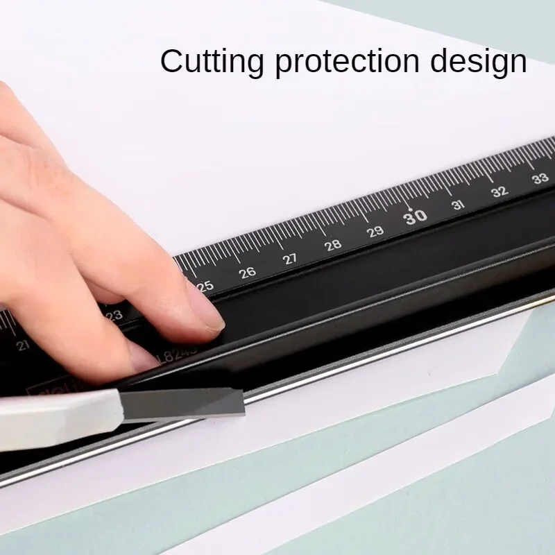 Delightful protective ruler aluminum alloy anti slip and anti cutting hand T-shaped advertising ruler anti deviation and cutting