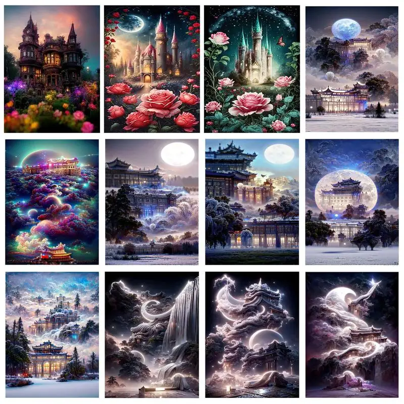 

GATYZTORY 40X50cm Paint By Numbers Fantastic Heaven Landscape Picture Drawing Gift For Adults DIY Set Wall Decors Kill Time