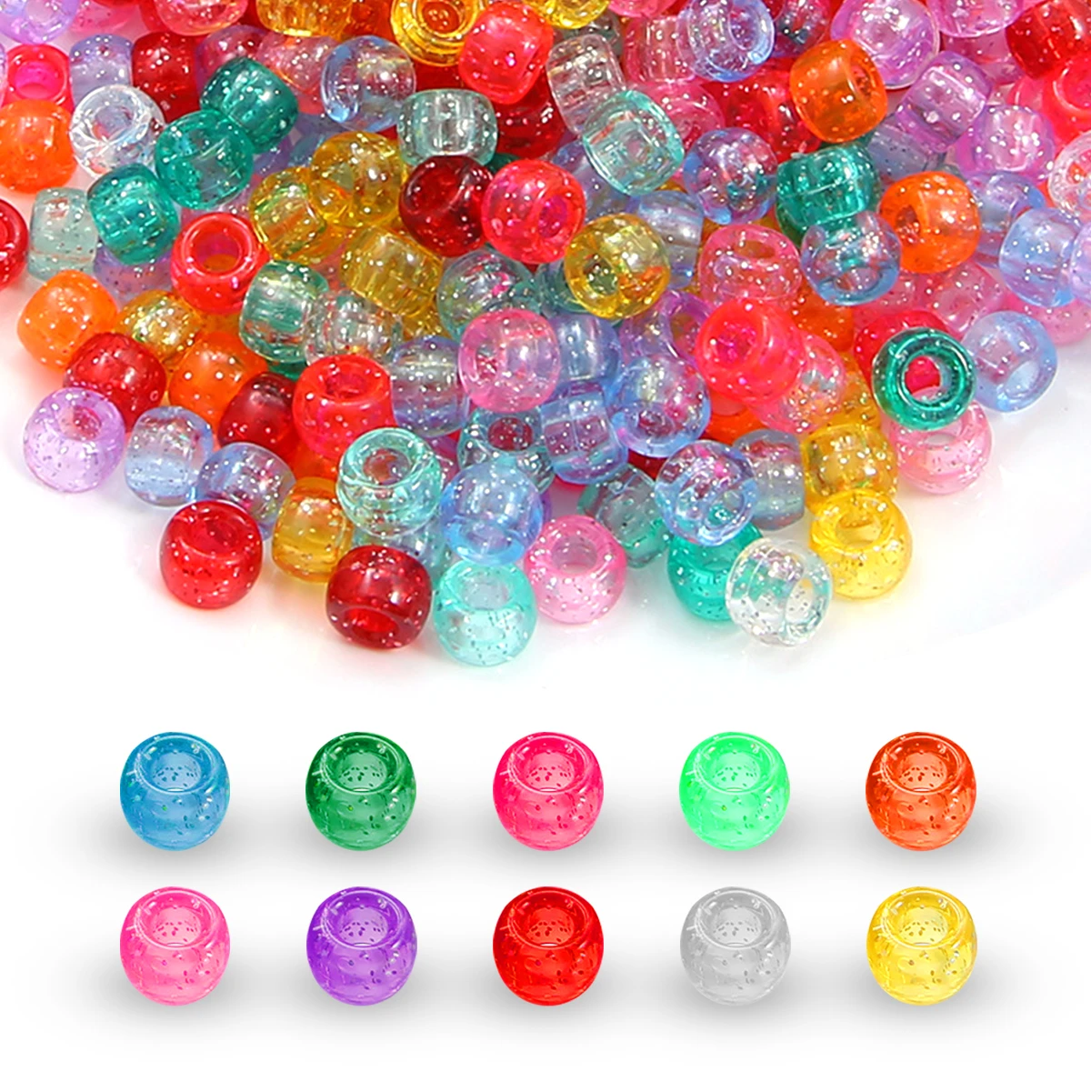 

9x6mm Onion Pink Acrylic Barrel Beads with 4mm Holes - DIY Jewelry Making (Bracelet/Necklace/Earrings) 100pcs/Pack