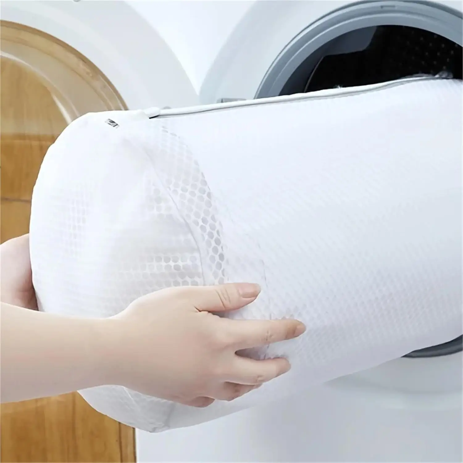 كيس تنظيف الغسيل الشبكي المتين على شكل قرص العسل 360 درجة °   حقيبة غسيل حماية قابلة لإعادة الاستخدام للأحذية الرياضية والجورب وحمالات الصدر والألعاب الرقيقة