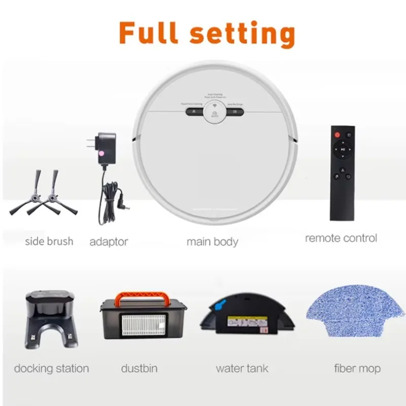 เครื่องดูดฝุ่นหุ่นยนต์ 4400mAh ดูดฝุ่นแรง ชาร์จเองได้ ถูพื้น กวาดพื้น เหมาะสำหรับพื้นแข็ง พรม ขนสัตว์เลี้ยง รองรับ WiFi Alexa และแอปพลิเคชัน