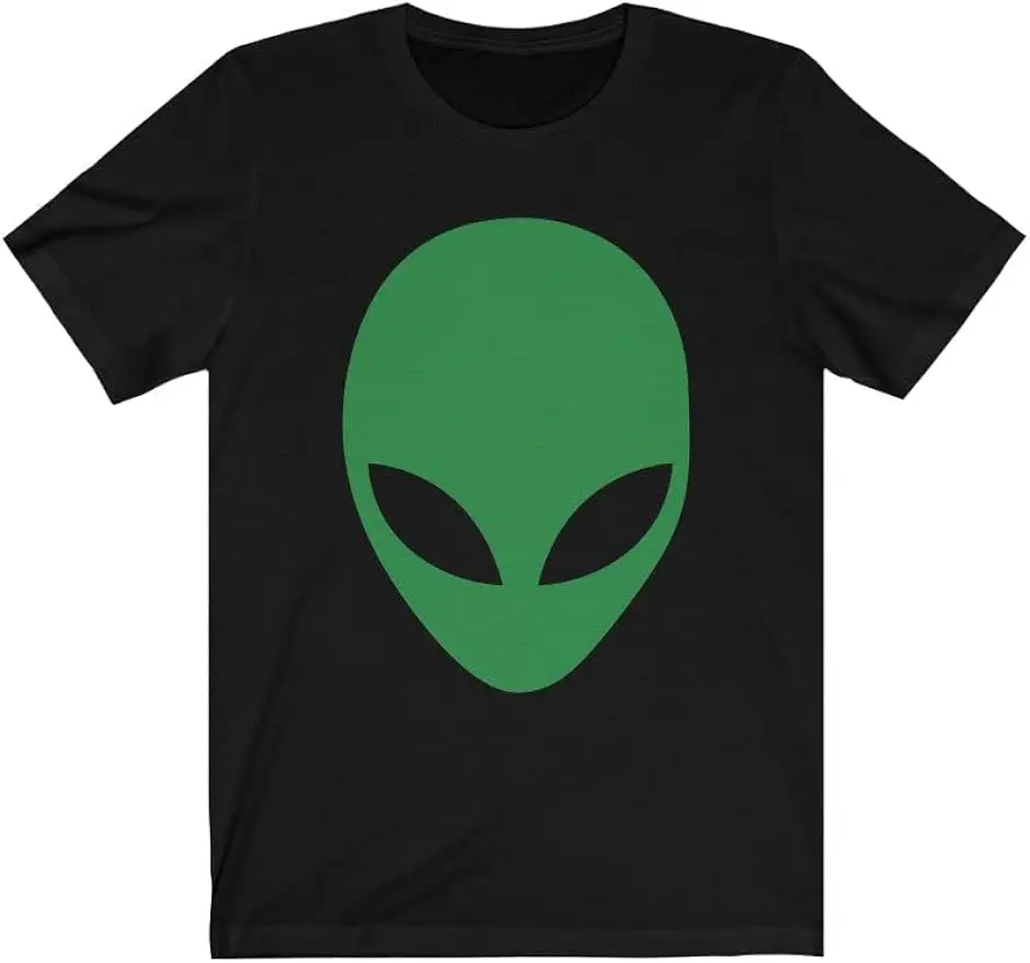 A Fun Gift for Alien & UFO Enthusiasts: Women's Trendy Streetwear T-Shirt Featuring Alien Head & UFO Prints—Y2K & Harajuku Style
