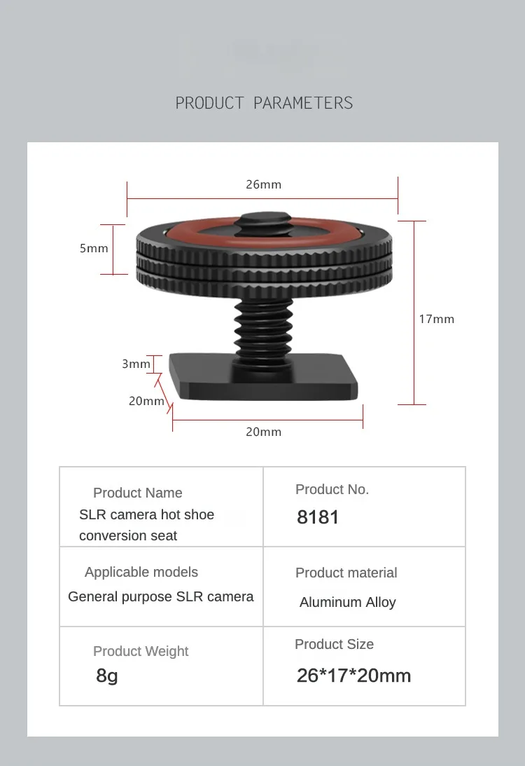 Profession elle 1/4 "Einzel mutter Stativ halterung Schraube schwarz auf Blitz Blitzschuh adapterst änder für Kamera Studio Fotografie Zubehör – Detail 24