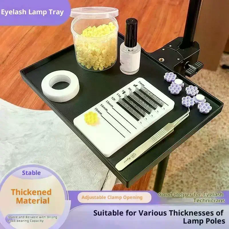 Eyelash Tray Holder Half Moon Light Lamp Universal Clamp Clip Platform Adjustable Holder Eyelash Makeup Cosmetic Tray Tool
