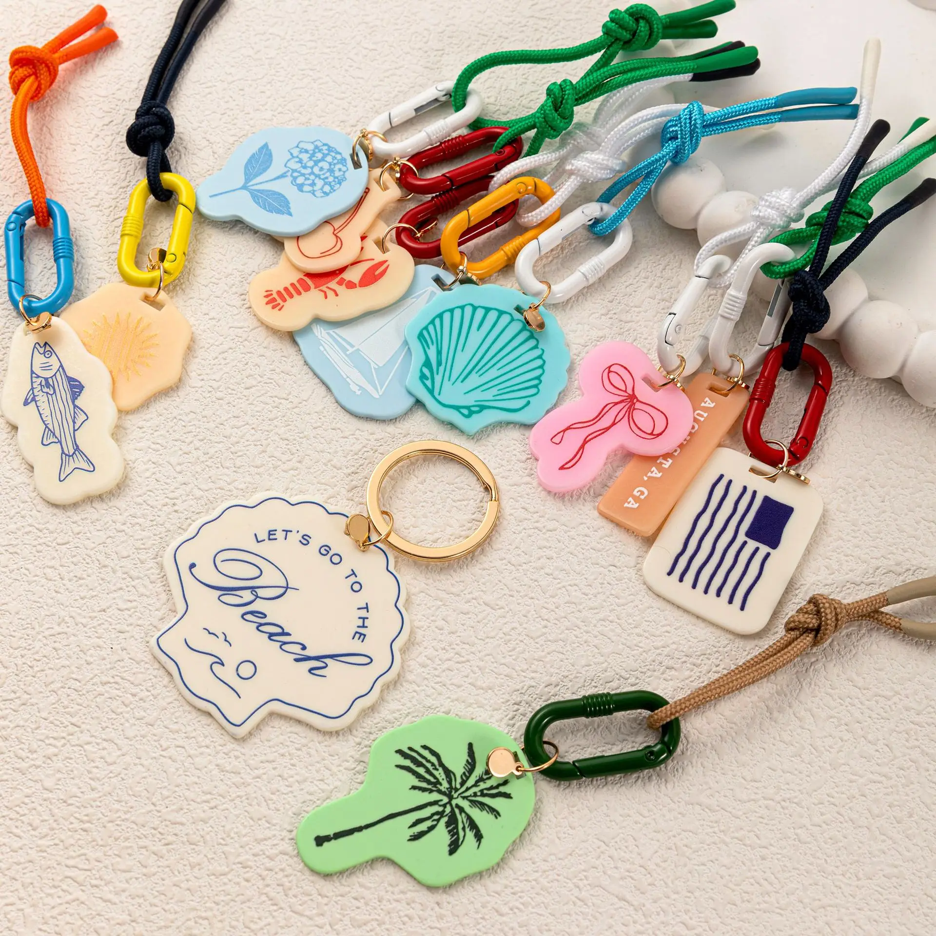 

Fashion Bag Chain Charms Coconut Tree Shell Sailboat Flower Cherry Bowknot Lobster Pendant DIY Bag Accessories for Women