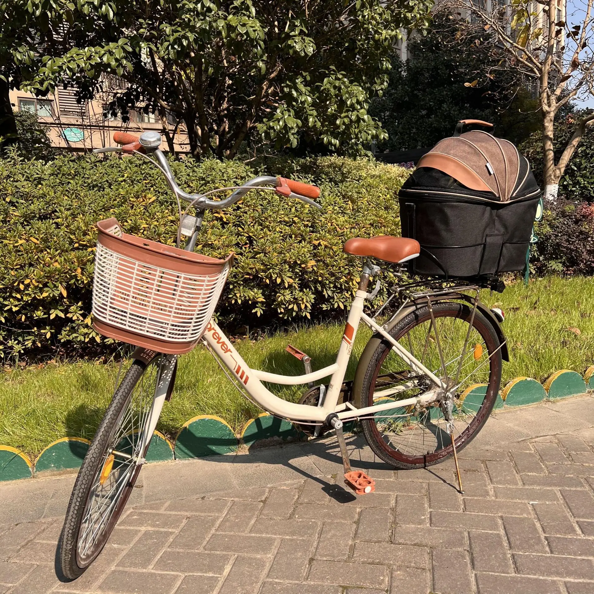 

Bicycle Back Seat Dog Pet Car Bag Large Capacity Electric Car Blue Scooter Foldable Portable Canvas Car Bag