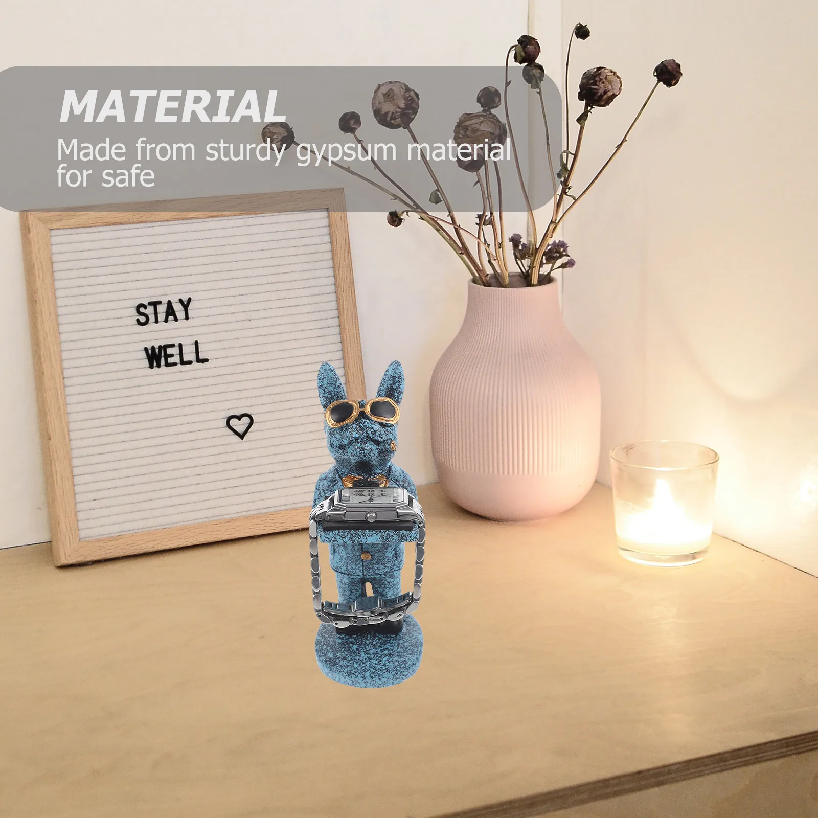 

Watch Stand Dog Shaped Gypsum Durable Desktop Display Organizer for Watches Bracelets Jewelry Protection Watch Holder