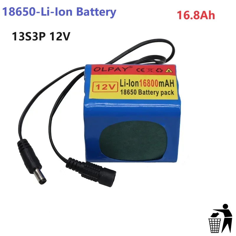 

3S3P Original 12V 16.8Ah 16800mAh 18650 Rechargeable Batteries 12V With BMS Lithium Battery Protection Plate + 12.6V Charger