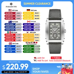 FARASUTE Original Design Square Manual Mechanical Men's Watch Seagull Movement Luxury Retro Sapphire Mirror Waterproof Men Watch