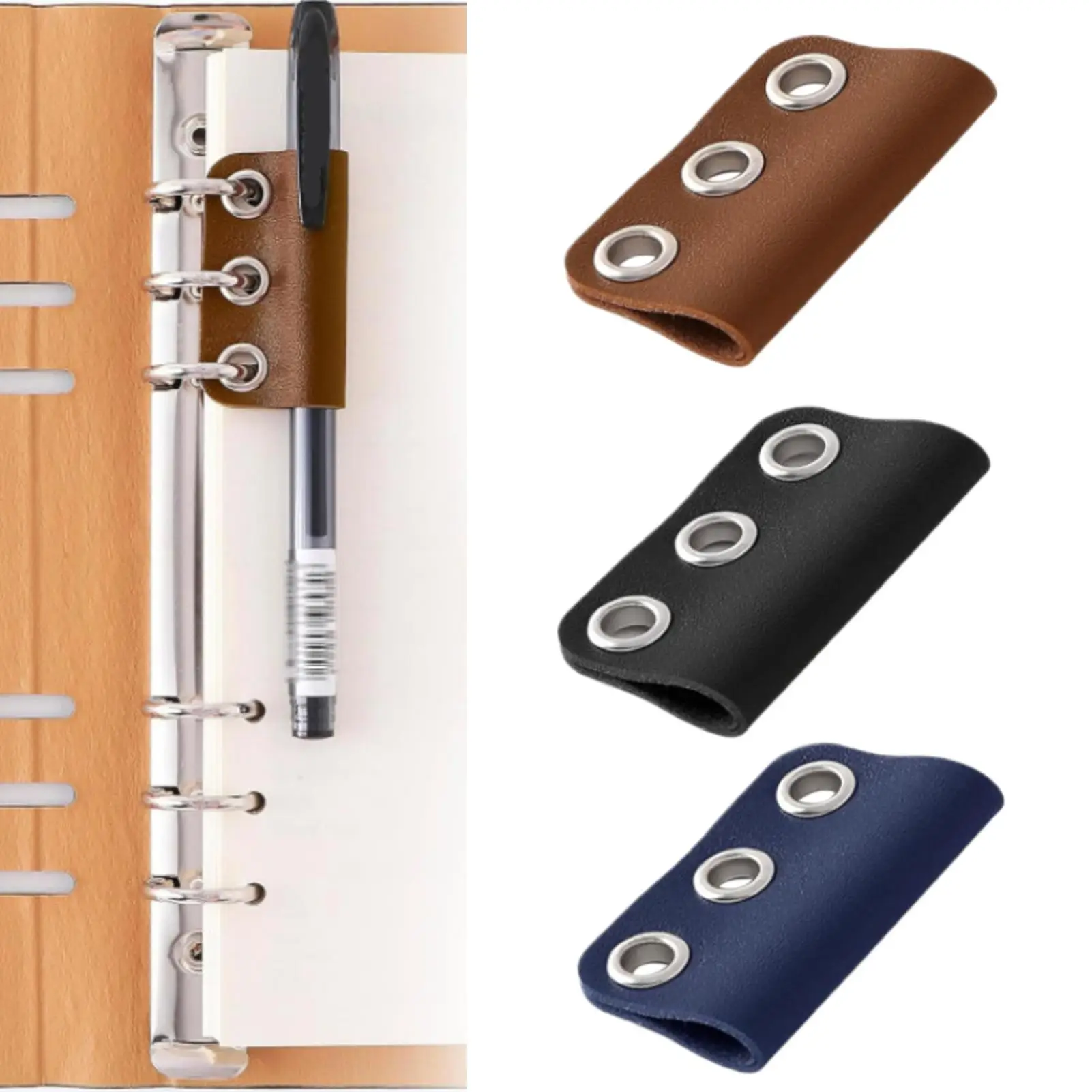Abnehmbarer Leder-Stifthalter für Notizbücher, Planer-Zubehör, Nachfüllbarer Organizer mit Stiftclip