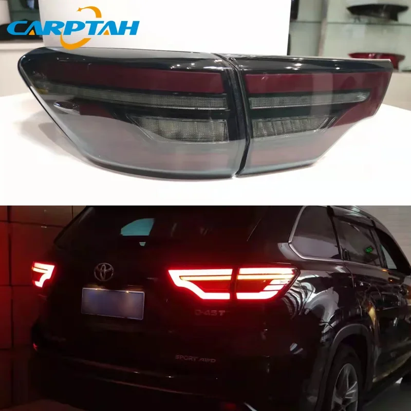 

Car LED Taillight Tail Lights For Toyota Highlander 2015-2021 Rear Lamp DRL + Dynamic Turn Signal + Reverse + Brake LED