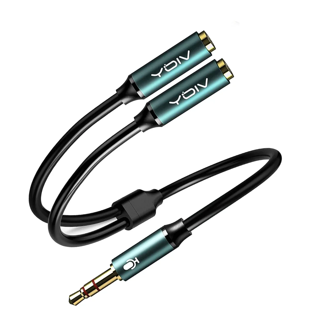 Mic Headphone Splitter 3.5mm Audio Headset Y Splitter Cable TRRS Male To Dual Female Separate Jack for Laptops Tablet Smartphone