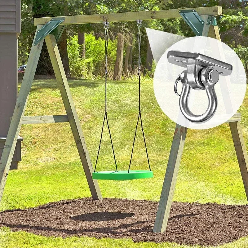 Heavy Duty Swing Hanger Hook, 360 ° Swivel Swing Hook with 4 Screws for Yoga Seat, Hammock Sandbag, Indoor and Outdoor Stainless