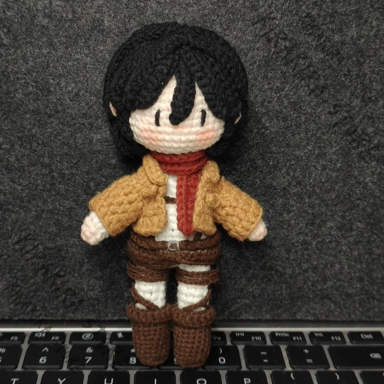 attack-on-titan-mikasaackerman-crocheting-figurine-garage-kits-maumet-moppet-handcraft-plushie-cosplay-fluffy-puppet anime-gift