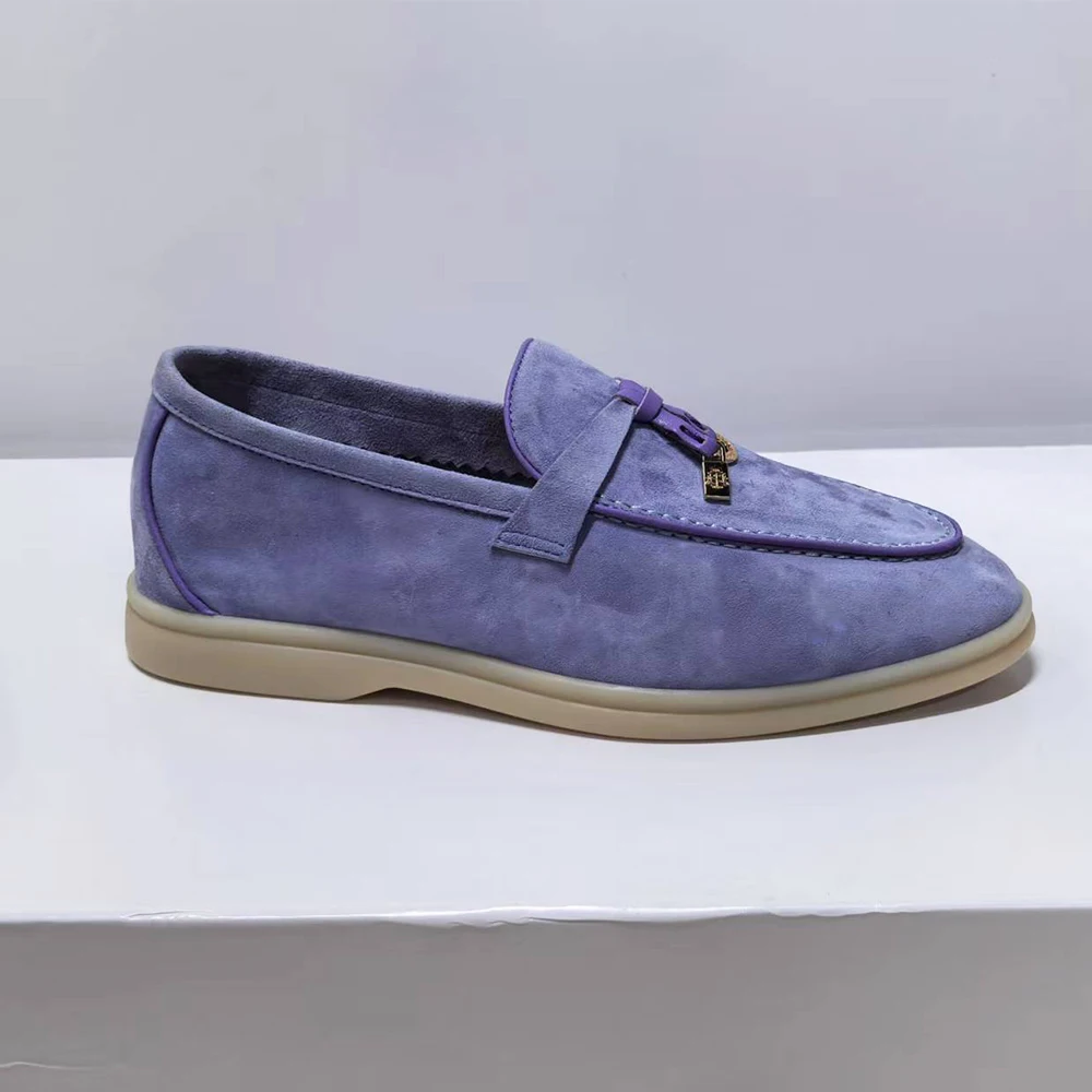

Casual Shoes Summer Women Stitching Kid Suede Adult Flats Loafers Moccasins New Design Loafer Men Best Sell