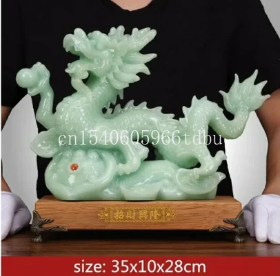 Cabinet Decorations Opening Gifts Office Desktop Decor Chinese Lucky Money Dragon Jade Ornaments Crafts Home Living Room TV