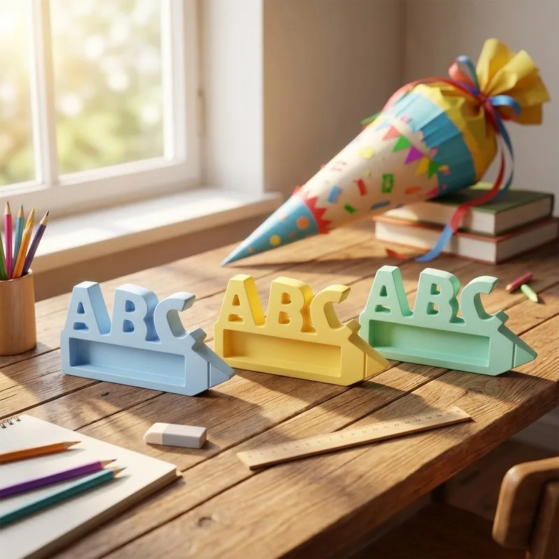  Hot Back To School Abc Silicone Mold Diy Gift Stand for Chocolate Epoxy Plaster