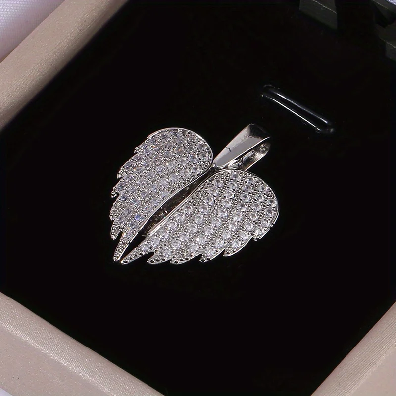 [برونزية] قلادة على شكل حرف "I Love You" الأوروبية والأمريكية قابلة للسحب على شكل جناح الملاك هدية للذكرى السنوية