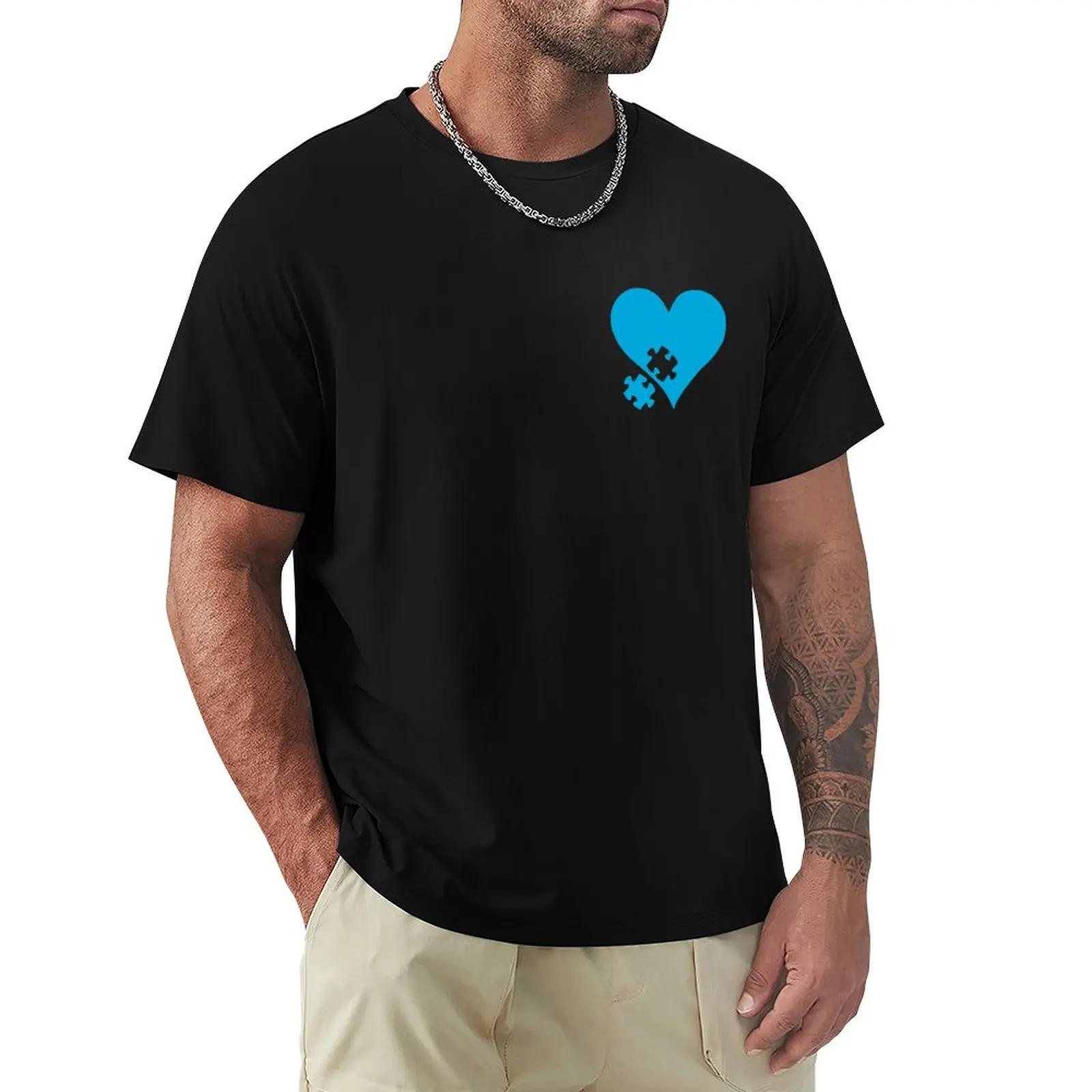 

Autism Puzzle Heart T-Shirt new edition blue archive men t shirts high quality