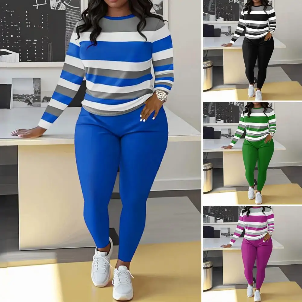 Women's Sets Color Matching Long Sleeved Tight Casual Suit Women Two Piece Sets Womens Outifits Tracksuits Fall Casual Lounge