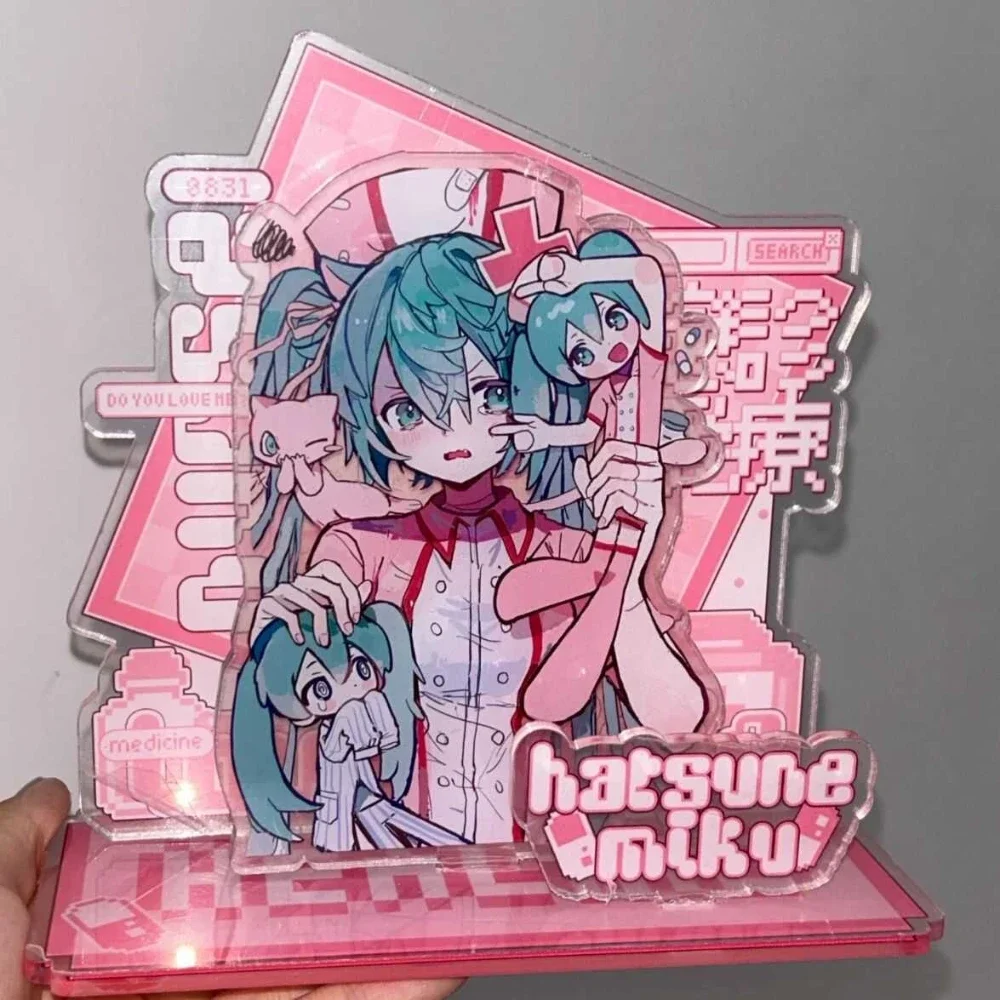 Hatsune Miku ยืนแผ่น 10 ซม./3.93in Miku อุปกรณ์ต่อพ่วงอะคริลิคสาวน่ารักของเล่นของขวัญวันเกิดงานอดิเรกสะสมโต๊ะโต๊ะด้านบน