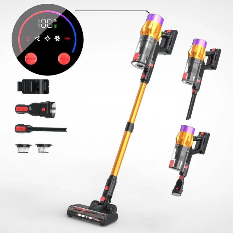 مكنسة كهربائية عمودية محمولة لاسلكية ، شفط قوي ، جهاز جمع الغبار اللاسلكي عالي الطاقة ، جهاز جمع الغبار المنزلي