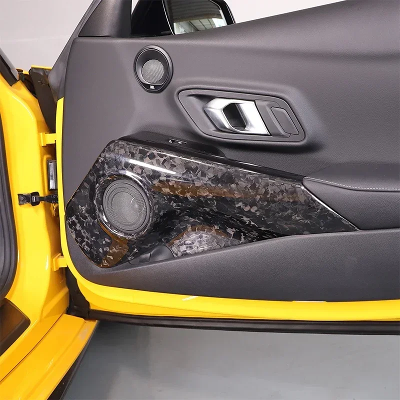 

For TOYOTA GR Supra A90 A91 Real Dry Carbon Fiber 19-2022 Inner Door Audio Speaker Panel Cover Trim Sticker Interior Accessories