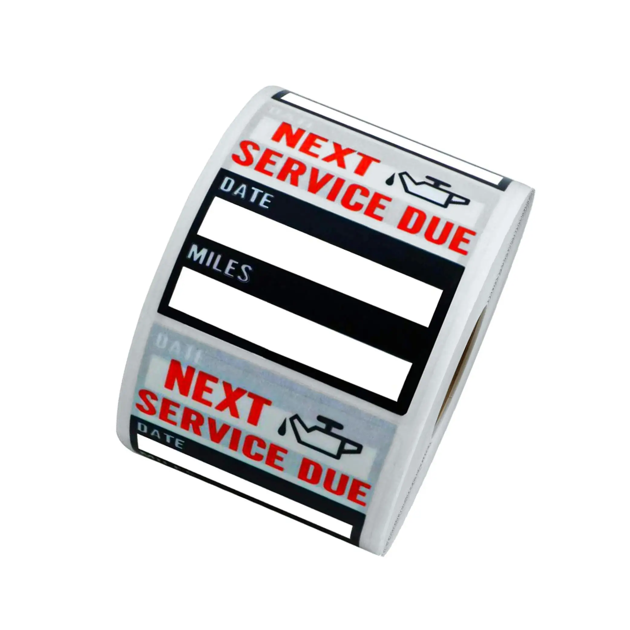 

Oil Change Service Reminder Stickers Low-Tack for Perforation Line 2"x2" Type1