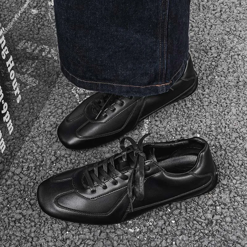 Casual Leather Shoes Soft Comfortable Breathable Lace-Up Dark Brown Black Vintage Retro For Men Daily Walking Work Outdoor Trave