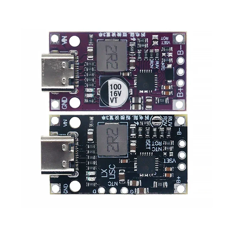 Imagem -02 - Módulo de Carregamento de Bateria de Lítio Usb tipo c Carregamento Rápido Conversor Boost Carregador Step-up Protection Board 2s 3s 3.7v