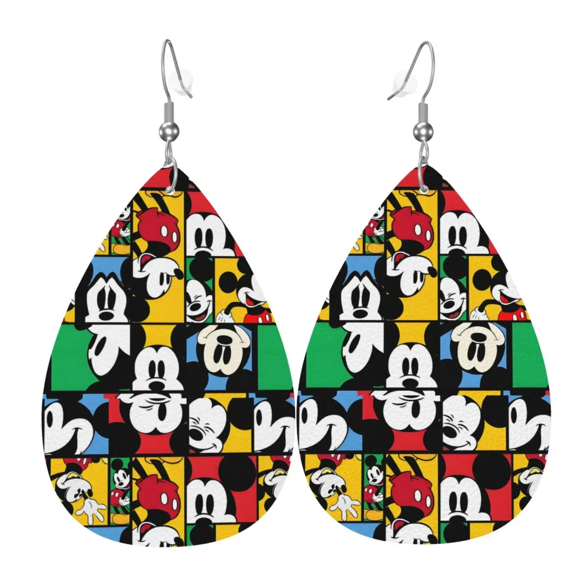 

Custom Mickey Mouse Collage Dangle Drop Earrings Leather Earrings for Women Fashion Anime Cartoon For Party